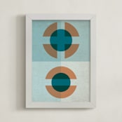 "Cellular" - Art Print in blue slate by Jennifer Morehead - Framed