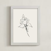 "Fuchsia 2 of 2 Diptych" - Art Print in off white / black by Miranda Mol - Framed