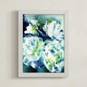 "Breathless" - Art Print in lush green by Jenny Partrite - Framed