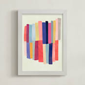 "Barred" - Art Print in White by melanie mikecz - Framed