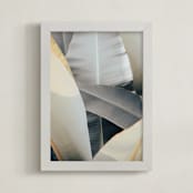 "Metal Leaves" - Art Print in Sterling by Irene Suchocki - Framed