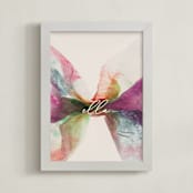 "Spread your wings" - Personalized Art Print in Tangerine by Karen Kardatzke - Framed