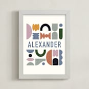 "Mid-Century Kid" - Personalized Art Print in Midcentury by Pati Cascino - Framed