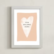 "you belong here" - Art Print in blush by Lindsay Stetson Thompson - Framed