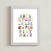 "Robot Alphabet" - Art Print in Primary by Joseph Apel - Framed