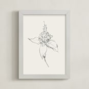 "Fuchsia 1 of 2 Diptych" - Art Print in off white / black by Miranda Mol - Framed