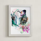 "It Could Happen To Anyone" - Art Print in palest mint by Synnöve Seidman - Framed