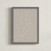 "Flock (Taupe)" - Art Print in Taupe by Yohaku Oshima - Framed
