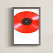 "Red Vinyl " - Art Print in Hot Red by Jonathan Brooks - Framed