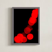 "Red Bokeh #1" - Art Print in Bright Red by Jonathan Brooks - Framed