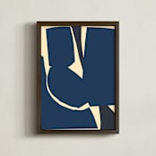"Still III" - Art Print in Indigo by Deborah Velasquez - Framed