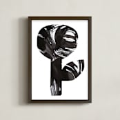 "Bold and Graphic Flowers II" - Art Print in Obsidian by Alexandra Dzh - Framed
