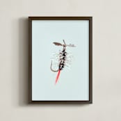 "Pistol Pete Black" - Art Print in Freshwater Blue by Andrew McClintock - Framed