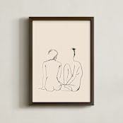 "LES FILLES" - Art Print in Papyrus by Annie Clark - Framed