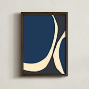 "Still II" - Art Print in Indigo by Deborah Velasquez - Framed
