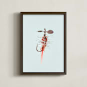 "Pistol Pete Red" - Art Print in Freshwater Blue by Andrew McClintock - Framed