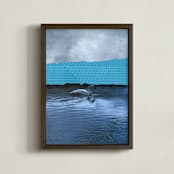 "Interrupted Lake Landscape" - Art Print in Lake by Allison Belolan - Framed