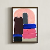 "we fit together" - Art Print in candy pink by Lauren Packard - Framed