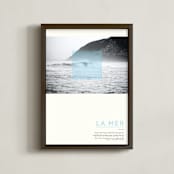 "La Mer" - Art Print in Sea Blue by WHALEN - Framed