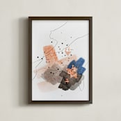 "Divide #1" - Art Print in Pacific Blue by Christine Olmstead - Framed