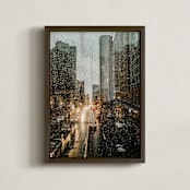 "Rainy Columbus" - Art Print in Rainy Taupe by Rosie Elena Thompson - Framed