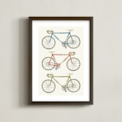 "vintage bike" - Art Print in Linen by Daily Design Co - Framed