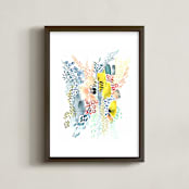 "Desert Patterns" - Art Print in Citron by Kara Aina - Framed