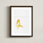 "Aquatic High Jump 1 of 3" - Art Print in carrot peel by Deborah Chou - Framed