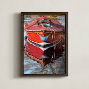 "Along The Shoreline" - Art Print in Cherry Red by Cindy Gillett - Framed