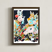 "Thrive Floral" - Art Print in Aqua by Jess Franks - Framed
