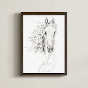 "Equine Vanity" - Art Print in original charcoal by Ramnik Velji - Framed