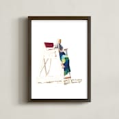 "Beach Watch" - Art Print in Simply White by Carole Crohan - CaroleeXpressions - Framed