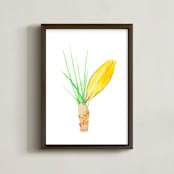 "Yellow Crocus" - Art Print in spring yellow by Belia Simm - Framed