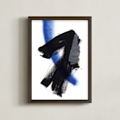 "Study 33" - Art Print in Black white and blue by Jaime Derringer - Framed