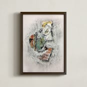 "Haberdasher" - Art Print in White by Misty Hughes - Framed