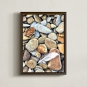 "Beach Feather" - Art Print in White by Misty Hughes - Framed