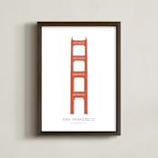 "Golden Gate Bridge - San Francisco" - Art Print in International Orange by Pine Street Creative - Framed