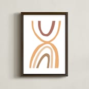 "Rain Reflections" - Art Print in Papaya by Jennifer Hallock - Framed
