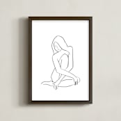 "Nude Woman" - Art Print in Snow by Jennifer Hallock - Framed