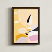 "Pink Leaf" - Art Print in Glow by Jennifer Hallock - Framed