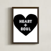 "Heart + Soul" - Art Print in Black by Kisco Print Shop - Framed