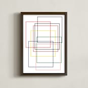 "Intersections" - Art Print in Rainbow Sherbert by Kisco Print Shop - Framed