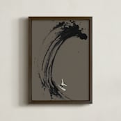 "The Wave and The Surfer" - Art Print in River Rock by Deborah Chou - Framed