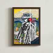 "Thinking Man" - Art Print in Paper Beige by Augusto Paolo Bringas Dizon - Framed