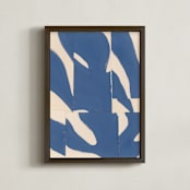 "Botanical Collage no.2" - Art Print in Blue by Shina Choi - Framed