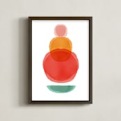"Totem-Woman" - Art Print in Red Balloon by Maggie Ramirez Burns - Framed