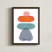 "Totem-Child" - Art Print in Purple Hydrangea by Maggie Ramirez Burns - Framed