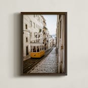 "Bairro Alto" - Art Print in Mustard Yellow by Monica Gussow - Framed