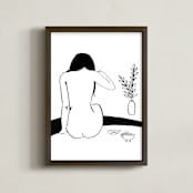 "As One Does" - Art Print in White by Jennifer Hallock - Framed