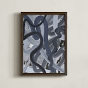 "Twists" - Art Print in Blue Grey by Camille Pietrow - Framed